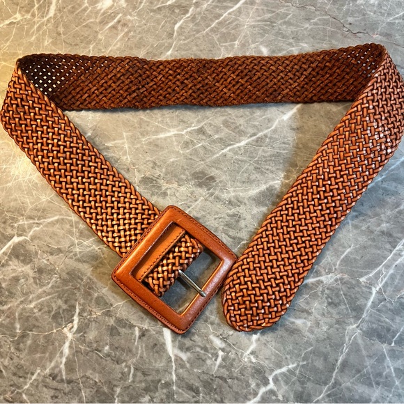Banana Republic Accessories - Banana Republic Wide Woven Braided Leather Belt